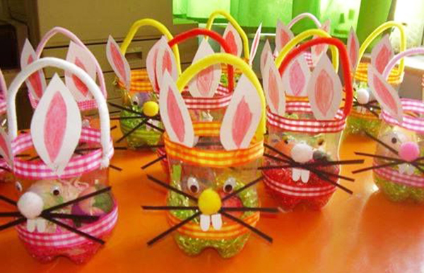 пасхальная корзинка из пластиковой бутылки